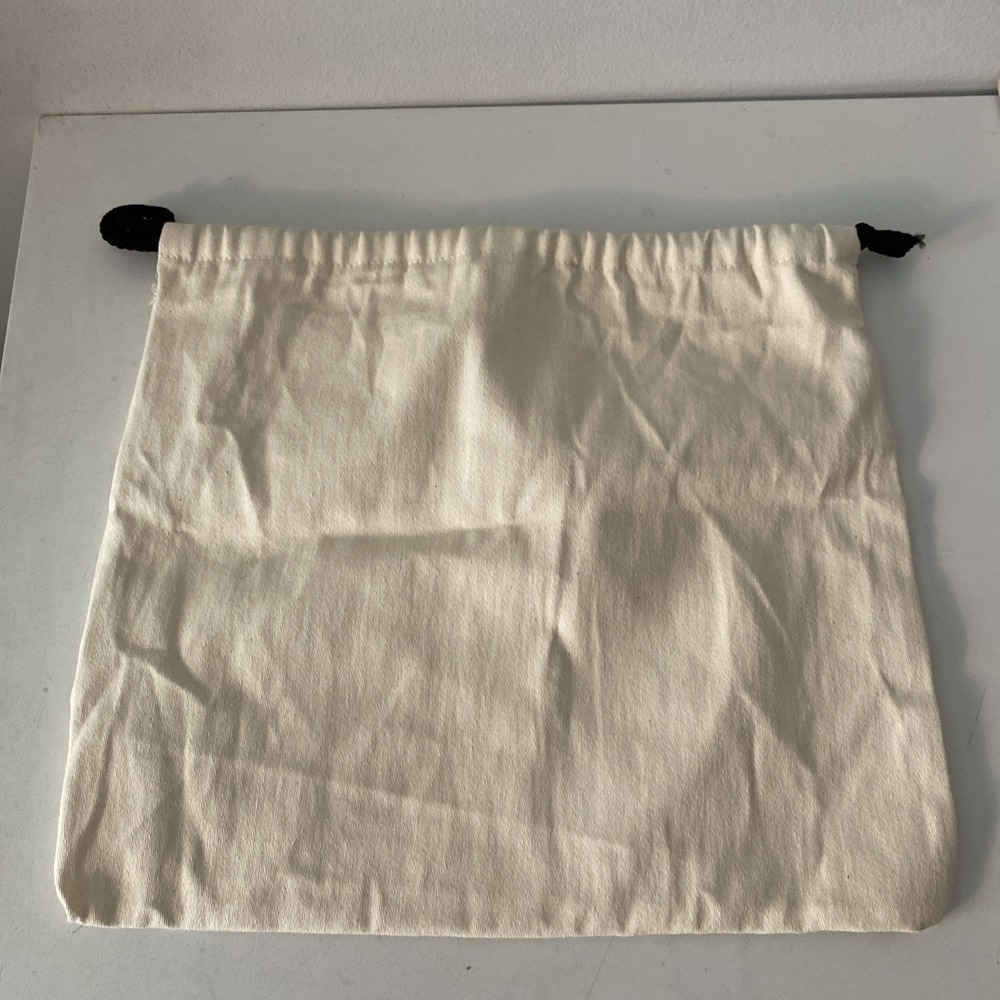 Poléne Dust Bag Cream/Ivory w/ Black Drawstring Logo COTTON Medium 14x12 EUC - Picture 7 of 7